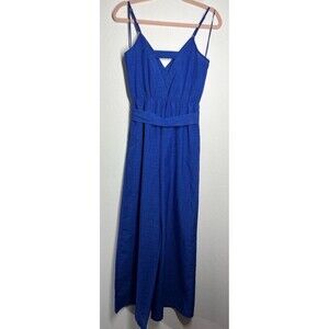 NWT FLYING TOMATO Womens Royal Blue Sleeveless Wide Leg Jumpsuit Sz L